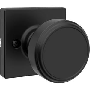 Kwikset Maven Dummy Door Knob, Single Sided Handle for Closets, French Double Doors, and Pantry, Matte Black Non-Turning Square Interior Push/Pull Door Knob, with Microban Protection (1 Pack) Kwikset Maven Dummy Door Knob, Single Sided Handle for Closets, French Double Doors, and Pantry, Matte Black Non-Turning Square Interior Push/Pull Door Knob, with Microban Protection (1 Pack)