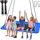Trekassy 60" Large Rectangle Platform Tree Swing for Kids Adults, 700lb Capacity Outdoor Flying Swing, 900D Oxford Waterproof Giant Swings with 2 Hanging Straps for Backyard- Blue(Patented)