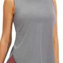 JOYSPELS Ice Silk Workout Tank Tops for Women Cool-Dry Sleeveless Loose Fit Yoga Shirts Athletic (Small, Grey)
