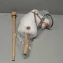 HollyHOME Stick Horse Plush Handcrafted Hobby Horse on a Stick with Wood Wheels Real Pony Neighing and Galloping Sounds for Kids Toddlers White 36 Inches(AA Batteries Required)