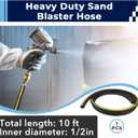 Sandblast Hose 1/2" Id, 1" Od, 10 Ft Long, Sand Blaster Hose for Heavy Duty Rubber Sandblaster Hose Sandblasting Gun Pressure Washer Sandblasting