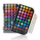 Artecho 48 Colors Watercolor Cake Set with 3 Brushes, Washable, Travel Design, Perfect for Card Making, Illustrations, Painting, Calligraphy
