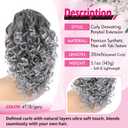 Curly Drawstring Ponytail Grey Curly Yaki Pony Tail Synthetic Salt and Pepper Hair Ponytail Extension for Women(T1B/Gray)