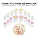 Beaupretty 16 Pieces Daisy Flower Silicone Toe Separators Spacers Spreaders Cushions Toes Dividers Pedicures Nail Art Tools Polish Guards for Home Salon