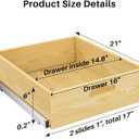 Pull Out Cabinet Organizer, Soft Close Slide Out Solid Wooden Drawers(17"W X 21"D x 6.2''H), Heavy Duty Full-extension Roll Out Shelves for Kitchen Cabinets,Pantry & Closet Organizers and Storage