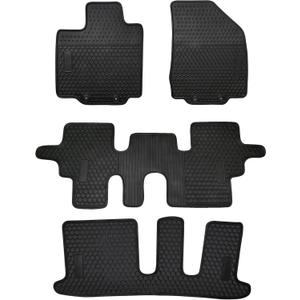 Car Floor Mats Custom Fit for 2014-2020 Infiniti QX60/2013-2020 Nissan Pathfinder/2013 Infiniti JX35 7 Passenger Black Rubber All Weather Protection Auto Floor Liners Heavy Duty Odorless