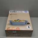 bella Make & Take Electric Skillet, Fits-anywhere kitchenware, EverGood Ceramic Coating, Adjustable Temperature & Dishwasher-Safe Tempered Glass Lid, Cast Aluminum Base, 1200 Watt, Surf