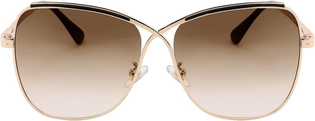 FEISEDY Womens Cute Sunglasses Oversized Butterfly X Shape Design Cateye Lady Sunglasses B2738