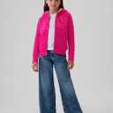 GAP girls Logo Hoodie Hooded Full Zip Sweatshirt (Small, Bright Beet)