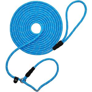 BTINESFUL Slip Lead Dog Leash, Reflective 1/3 Rope Leash Long Training Lead for Small Medium Dogs (blue,Size: 10ft * 1/3")
