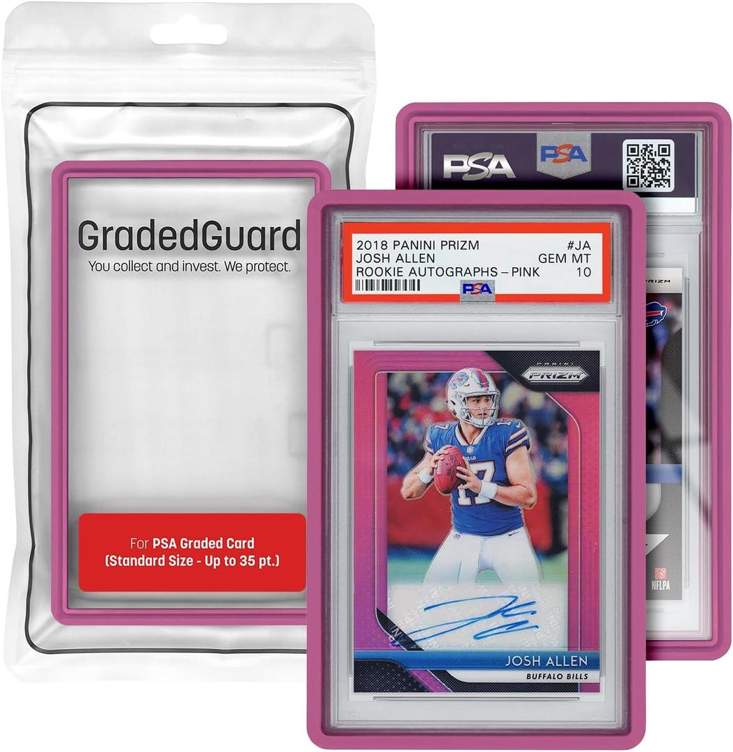 GradedGuard Graded Card Guard Case for Standard PSA Slab Case | Multiple Colors | Soft Touch Matte Finish | Stackable | Made to Fit PSA | Solid TPU and PC Design. (Pink)
