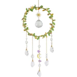 Suncatcher - Hanging Crystals Sun Catchers with Healing Amethyst for Windows, Glass Prisms Rainbow Maker, Home Decor, Blessed Gift Ideas (Style1)