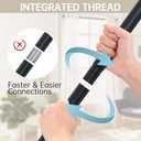 BRIOFOX Shower Curtain Rod Adjustable 18-50 Inch, Stainless Steel Spring Tension Shower Rod No Drilling Non Slip, Matte Black