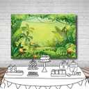 LYWYGG 8X6FT Vinyl Animation Jungle Photography Backdrops Photo Background Kids Photo Studio Props Backdrops Safari Newborn Photography Props Party Backdrop Safari Party Decorations Baby CP-35-0806
