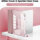 INFILAND for iPad Air 11 inch Case M2 2024/M3 2025/M4 2026, iPad Air 5th/4th Generation Case 2022/2020 10.9 inch, Glitter Cover with Clear Back, Pencil Holder for Kids Girls,(Rose Gold
