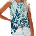 Womens Tank Tops Summer Loose Fit Basic Casual Crew Neck Sleeveless Shirts Side Split (Small, Graphic 2)