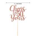 50 Rose Gold Glitter Cheers to 50 Years Cake Topper, Happy 50th Birthday Party Toppers Decorations, Supplies