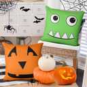 Halloween Pillow Covers 18x18 inch Set of 4, Zombie Cats Mummy Trick-or-Treat Ghost Throw Pillow Covers for Fall Halloween Decorations Halloween Party Pillows Decorative Pillow Covers for Couch Sofa