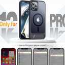 RFUNGUANGO for iPhone 12 Pro Max Magnetic Seamless Stand Case with Screen Protector*2 Lens Protector*2, Compatible with MagSafe, Military Grade Drop Protection, Adjustable Kickstand, Slim MatteBlack