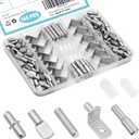 144 Pcs Shelf Pins Pegs Kit,5 Styles Metal Shelf Support Pegs,Cabinet Pegs for Shelves,Dual Diameter Shelf Pins with Silicone Covers,Shelf Bracket Holders for Furniture Glass Corner & Wood Shelves