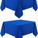 mylacerhome 2 Pack Square Table Cloth 52X52 Inch Royal Blue Tablecloth Washable Polyester Solid Dining Table Cover for Birthday Party Dinner Holiday Outdoor Indoor
