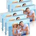 HOUSE DAY Acrylic Picture Frames 5x7, 6 Pack Magnetic 5x7 Picture Frame, Double Sided Clear 5 x 7 Photo Frame with Microfiber Cloth, Frameless FreeStanding 5x7 Frame Gift for Desktop Display