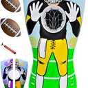 Preferred Toys 65 Inflatable Football Target Net Toss Game - Double-Sided Throwing Practice Football Stuff with Mini Balls - Backyard Tailgate Party Sports Toy for Kids & Adults (Yellow/Purple)