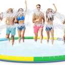 16 FT Large Splash Pad for Kids Ages 4-9, Non-Slip Baby Splash Pads for Toddlers, Oversized Kids Sprinklers for Yard, Heavy Duty Kid Pools Water Toys for Outdoor Family, Friends Summer Fun