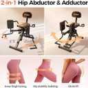 HA1 2-in-1 Hip Abductor and Adductor Machine, Glute & Inner Thigh Workout Equipment for Home Gym, Leg Workout and Booty Builder with 6 Adjustable Resistance Bands and Dual Foot Bar