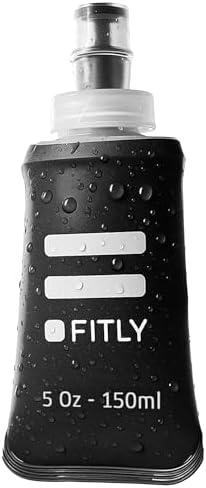 FITLY Soft Flask - Shrink As You Drink Soft Water Bottle for Hydration Pack - Folding Water Bottle Ideal for Running, Hiking, Cycling, Climbing & Rigorous Activity