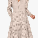 ANRABESS Womens Summer Dress Ruffle Sleeve V Neck Midi Dresses Fashion Casual Fit Flowy Tiered Boho Beach Vacation Sundress S