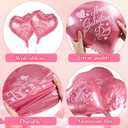 DPKOW 30pcs Galentines Balloons Happy Galentines Day Decorations, 18 Inch Pink Heart Foil Balloons Valentines Day Decorations, Romantic Girl Lady Friendship Decor