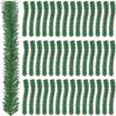 50 Pack 12Inch Christmas Garland Ties Artificial Pine Needles Santas Factory Christmas Tree Branches Wired Faux Pine Greenery Stems in Green for Christmas Decorations