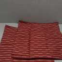 Kevin Textile Valentines Farmhouse Decorative Throw Pillow Covers Boho Woven Texture Burlap Linen Cushion Cover Striped Pillowcase, Wine Red 18 x 18 inches Pack of 2