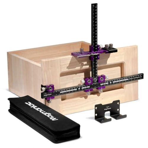 Cabinet Hardware Jig, Cabinet Drawer Pull Jig Drawer Handle Jig Cabinet Pull Template Tool, Adjustable Drill Guide Template Tool for Installation of Door Drawer Front Knob Handle & Pull (Purple-Black)