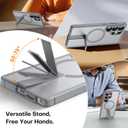 2 x TOCOL Magnetic for Samsung Galaxy S25 Ultra Case, Kickstand with Upgraded Full Camera Protection, Compatible with Magsafe, Drop Protection Slime Cover for Samsung Galaxy S25 Ultra 6.9-Inch (Gray)