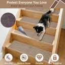 Stair Treads Non Slip, 15 Pack 8" X 30" Beige Stair Runners for Wooden Steps Non Slip with Reusable TPE Adhesive Backing, Carpet Stair Treads for Kids Elders and Pets, Machine Washable, Anti-Fall