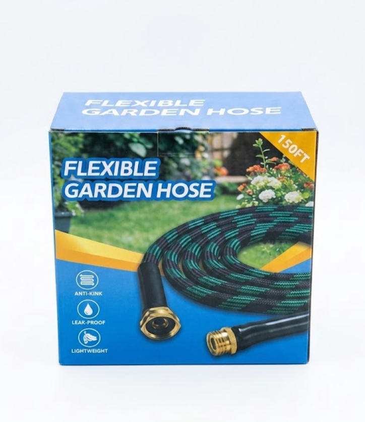 Flexi Hose Expandable Garden Hose, 150FT - Lightweight Retractable Garden Hose, Water Hose - No-Kink Flexibility