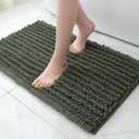 FLOLEOPA Soft Plush Microfiber Bathroom Rugs, Absorbent Bath Rugs Non Skid Machine Wash Dry Bath Mats for Tub,Shower and Bath Room Floor Mats(Loden,24x39 inches)