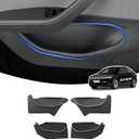 Door Side Organizer for Tesla Model Y Juniper 2025 2026 Full-Cover Front & Rear Door Side Storage Box TPE Pocket Liners for Model Y Juniper Interior Accessories 4PCS