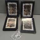 KINLINK 4x6 Frame Black, Solid Wood 4 x 6 Picture Frame with Acrylic Plexiglass for 3.5x5 with Mat, Tabletop and Wall Display Photo Frames 4x6 Black, 4 Pack