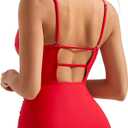 SUUKSESS Women Sexy Wrap Push Up One Piece Swimsuit Tummy Control Bathing Suit (Red, XL)