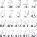 Blulu Table Numbers Wedding Acrylic Table Numbers for Wedding Reception Stands with Holder Base Elegant Mirror for Party Event Catering(Silver)
