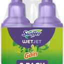 Swiffer WetJet Multi-Purpose and Hardwood Liquid Floor Cleaner Solution Refill, with Gain Scent, 42.2 fl oz each, (Pack of 2)