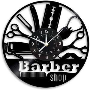 Barber Shop Vinyl Wall Clock Hairdressers Stylists Barbers Hair Stylists Wall Clock 12 inch Black Home Decor Clock for Barber Shop Salon