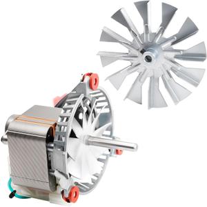 Replacement 3-21-08639 Combustion Blower Exhaust Fan Motor for Harman Accentra P35I & PF120 Pellet Stoves, With 3-21-00661 4 3/4" Single-sided Paddle Fan Blade for Harman