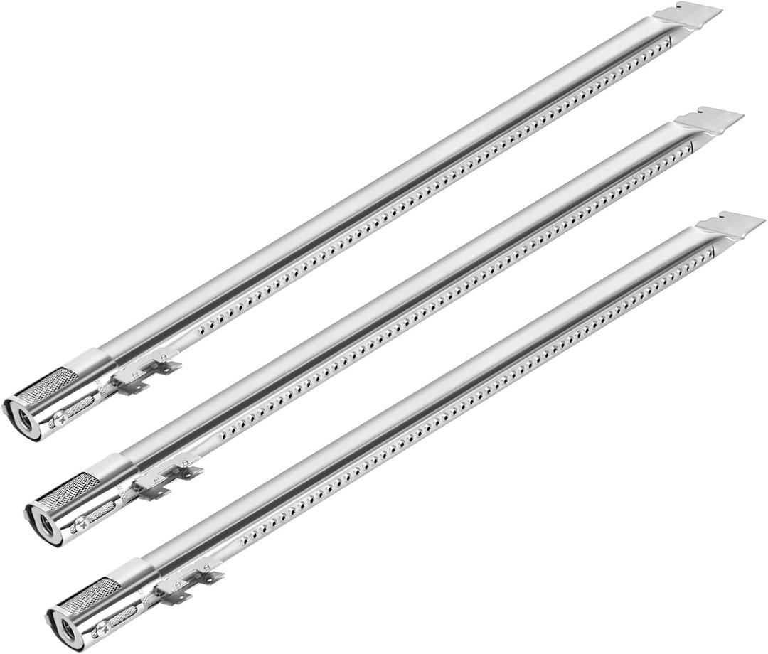 QuliMetal 19.4" Grill Burner for Weber Genesis II/LX 300 Series, Genesis II E310, II E315, II E335 (2017 and Newer) Gas Grills, 304 Stainless Steel Burner Tubes for Weber 67489 67490 67491, 3 Pack
