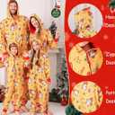 ANGELGGH Family Matching Christmas Onesie Pajamas, Vacation Cute Printed One Piece Pajamas, Xmas Hooded Holiday Sleepwear (Youth, 6-8T, Yellow Gnome) (Yellow)