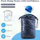 Travel Laundry Bag, Vacuum Compression Dirty Clothes Travel Bag, Waterproof Wet/Dry Space-Saving Laundry Storage Organizer, Smell Proof Storage Bag for Clothing, Swimming, Yoga, Gym, Camping