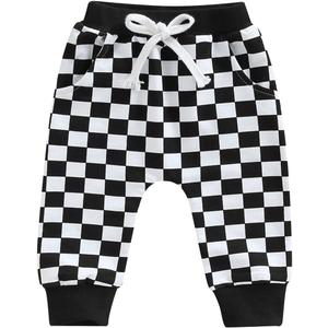 Toddler Baby Boy Girl Checkerboard Plaid Pants Elastic Waist Casual Trousers Spring Summer Fall Winter Long Pants (6-12 Months)
